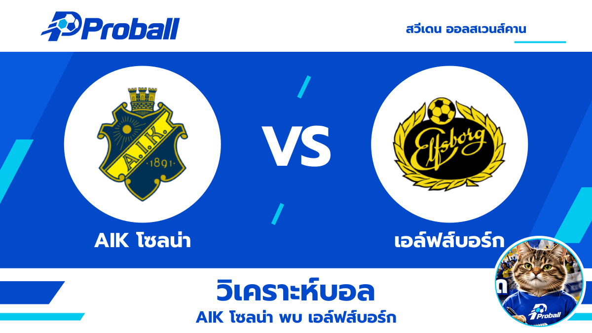 วิเคราะห์บอล สวีเดน ออลสเวนส์คาน AIK โซลน่า VS เอล์ฟส์บอร์ก 28 ตุลาคม 2569 ทีมเยือนลุ้นเบียดด้วยเกมรับ