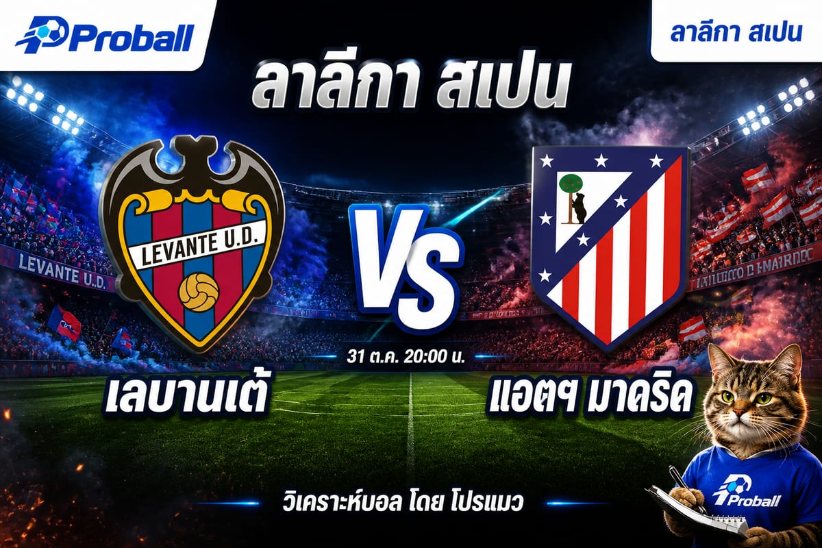 วิเคราะห์บอล ลาลีกา สเปน เลบานเต้ VS แอตฯ มาดริด แอตฯ มาดริดยังดูเหนือกว่า