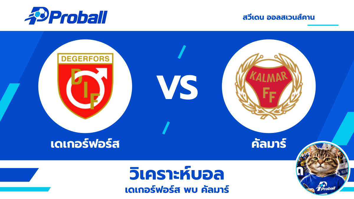 วิเคราะห์บอล สวีเดน ออลสเวนส์คาน เดเกอร์ฟอร์ส VS คัลมาร์ 20 ตุลาคม 2569 มองเจ้าบ้านมีลุ้นเบียด