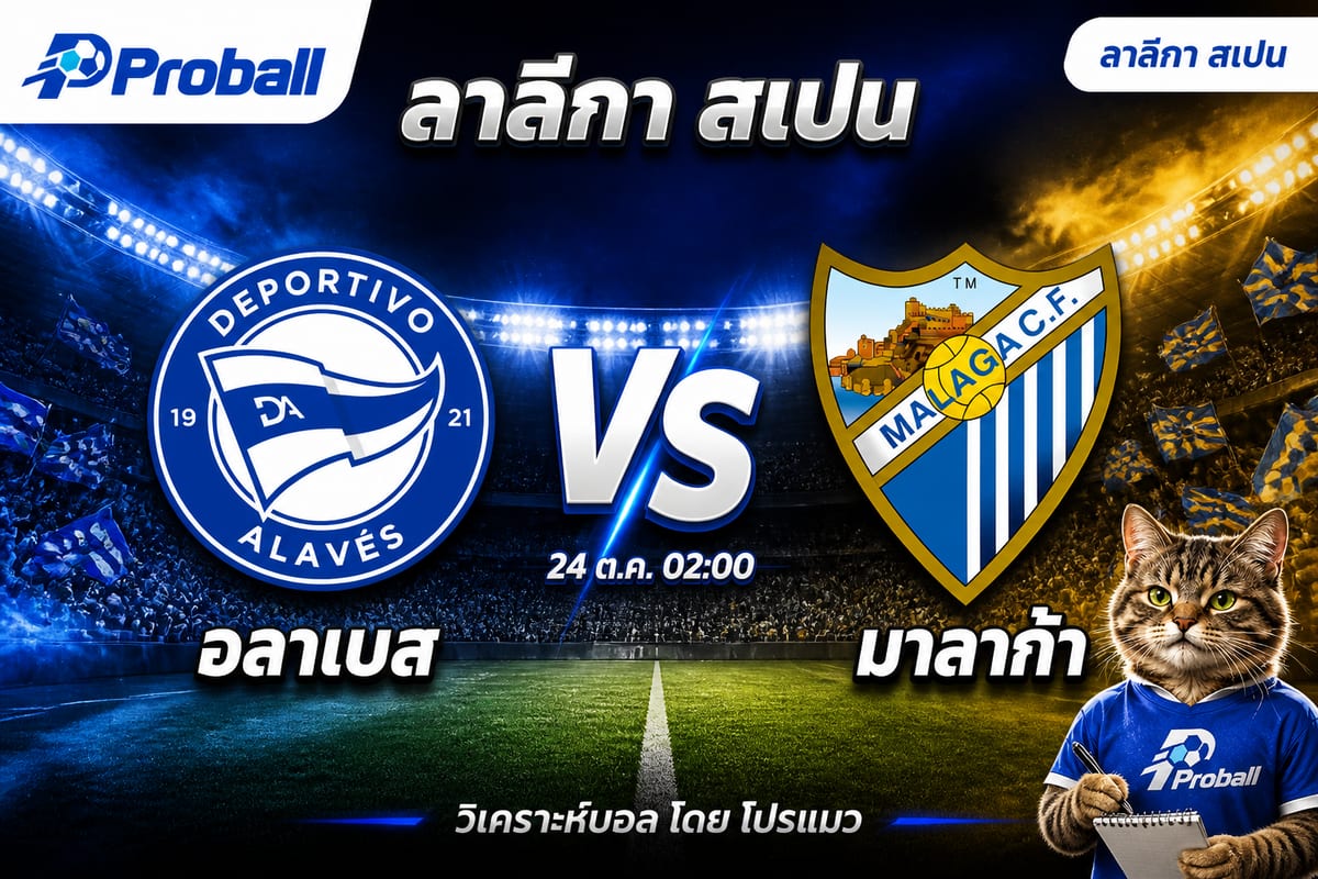 วิเคราะห์บอล ลาลีกา สเปน อลาเบส VS มาลาก้า 24 ตุลาคม 2569 เจ้าบ้านมีลุ้นเบียดคืนชัย